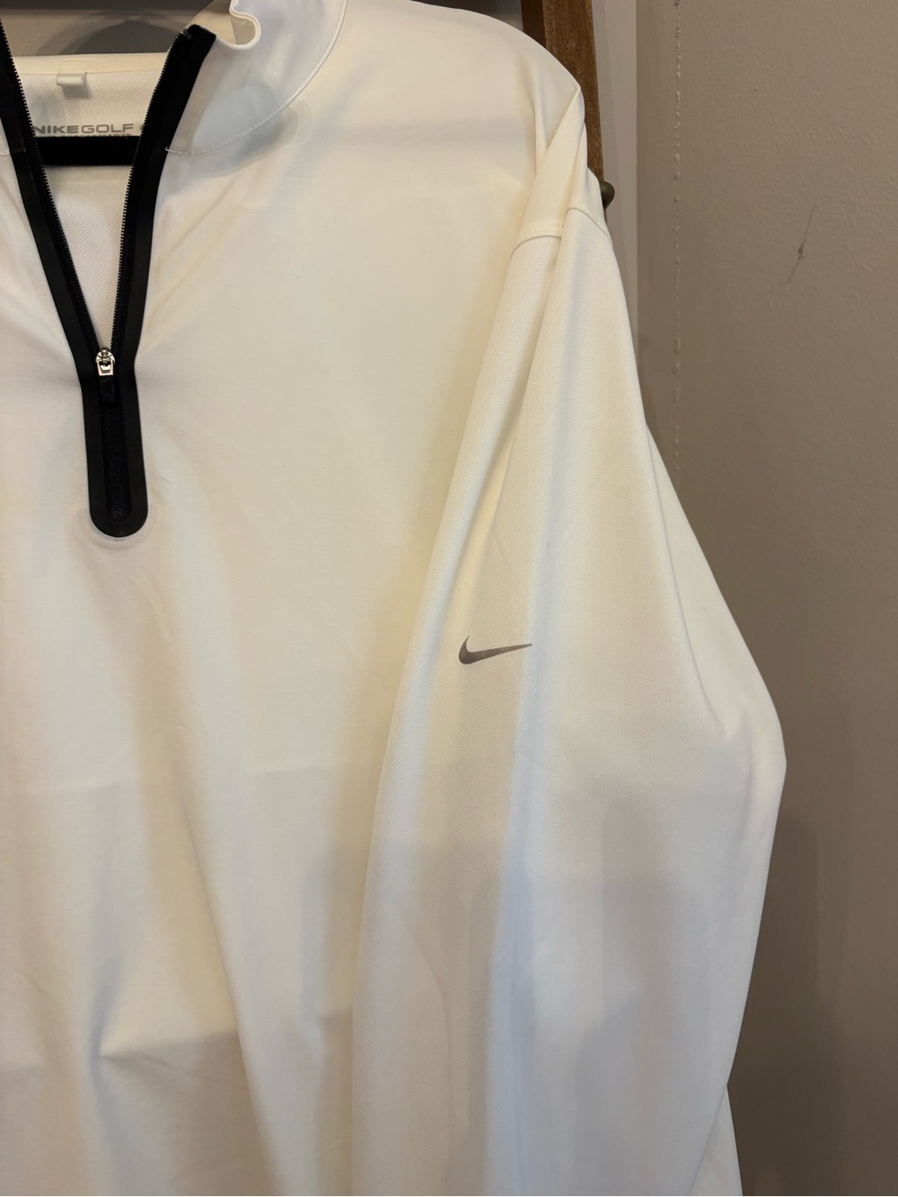 Nike White Long-Sleeve Quarter-Zip Pullover with Black Trim - Picture 3 of 6